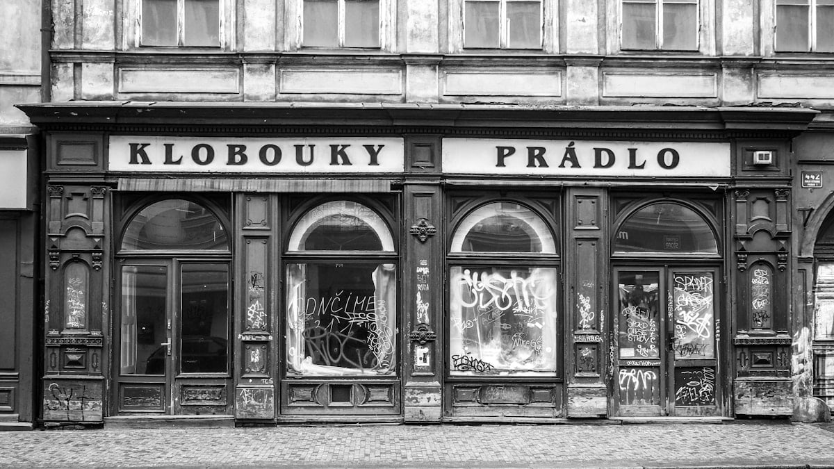 Vandalised shopfront